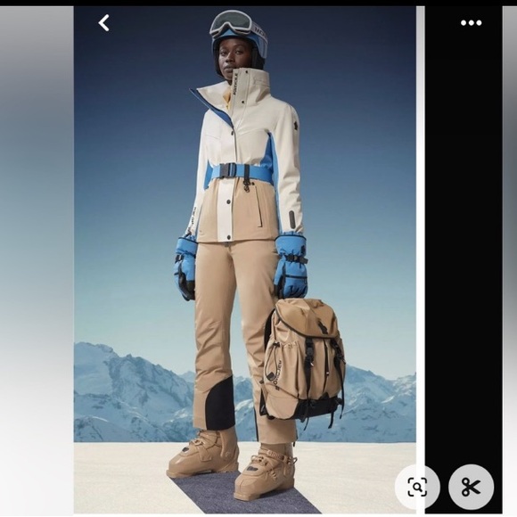 BOGNER SKI JUMPSUIT WOMENS NEUTRAL BELTED BODYCON RETRO SKI SUIT SMALL - Picture 8 of 14